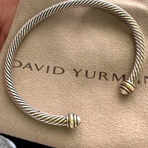 AUTHENTIC YURMAN Cable Classics Bracelet in Sterling with 18K Yellow Gold 3mm